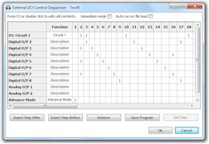External I/O Control Sequencer Window